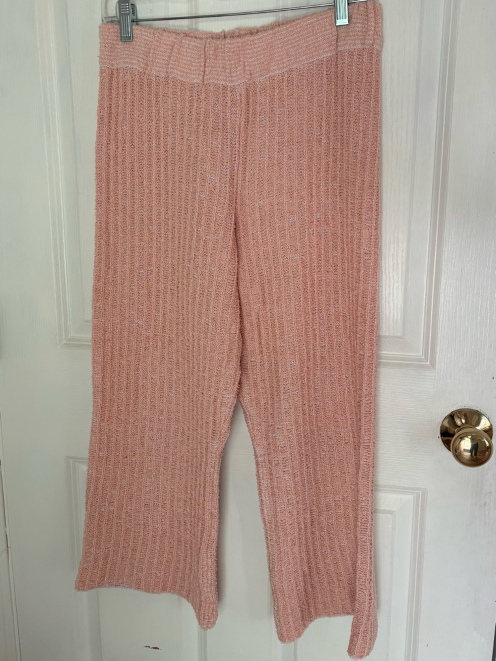 FREE PEOPLE BEACH cropped knit pink pull on bottoms size medium